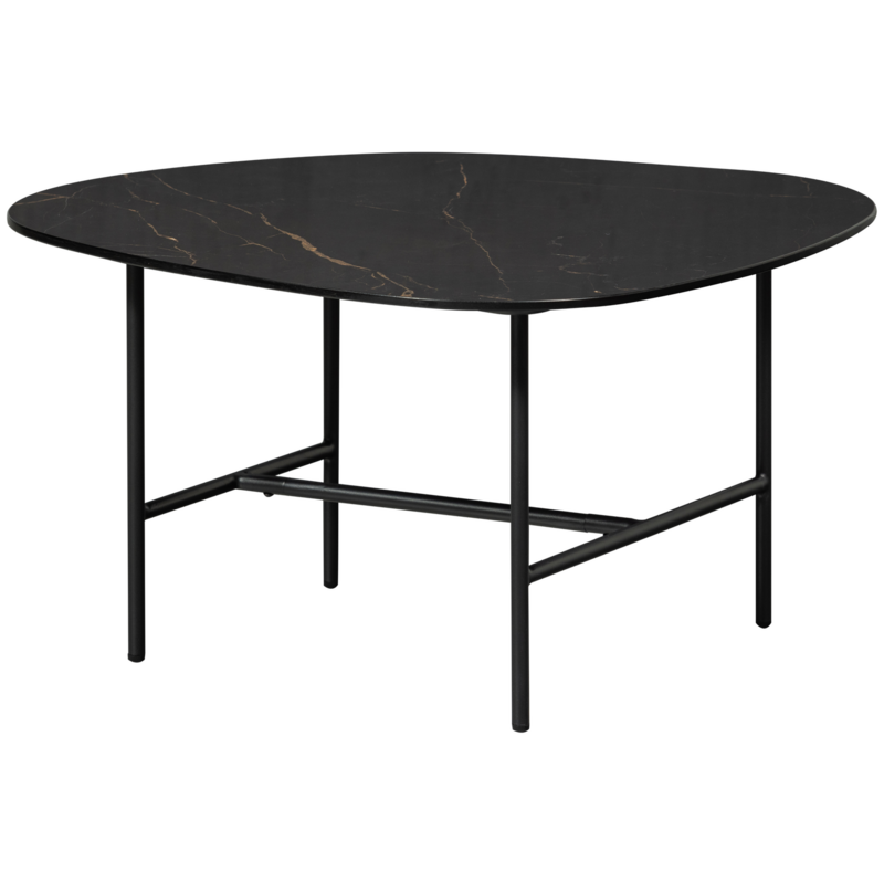 WOOOD-collectie VAJEN SALONTAFEL MET ZWART MARMEREN LOOK BLAD 70X70 CM