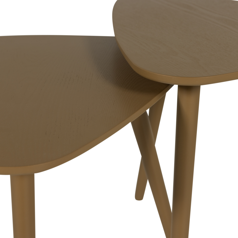 WOOOD-collectie NILA BIJZETTAFELS HOUT MUD - SET VAN 2