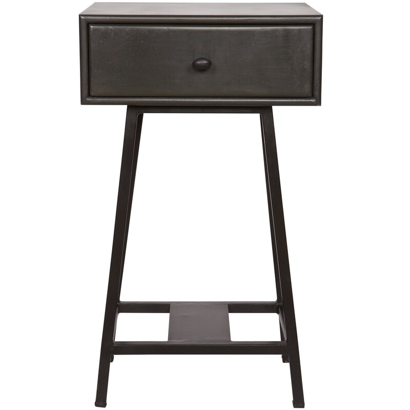 WOOOD-collectie SKYBOX SIDETABLE MANGOHOUT/METAAL ZWART