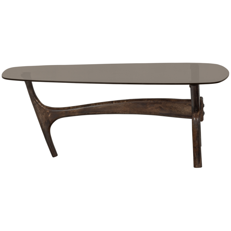 WOOOD-collectie FLASH SALONTAFEL MANGOHOUT/GLAS WALNOOT
