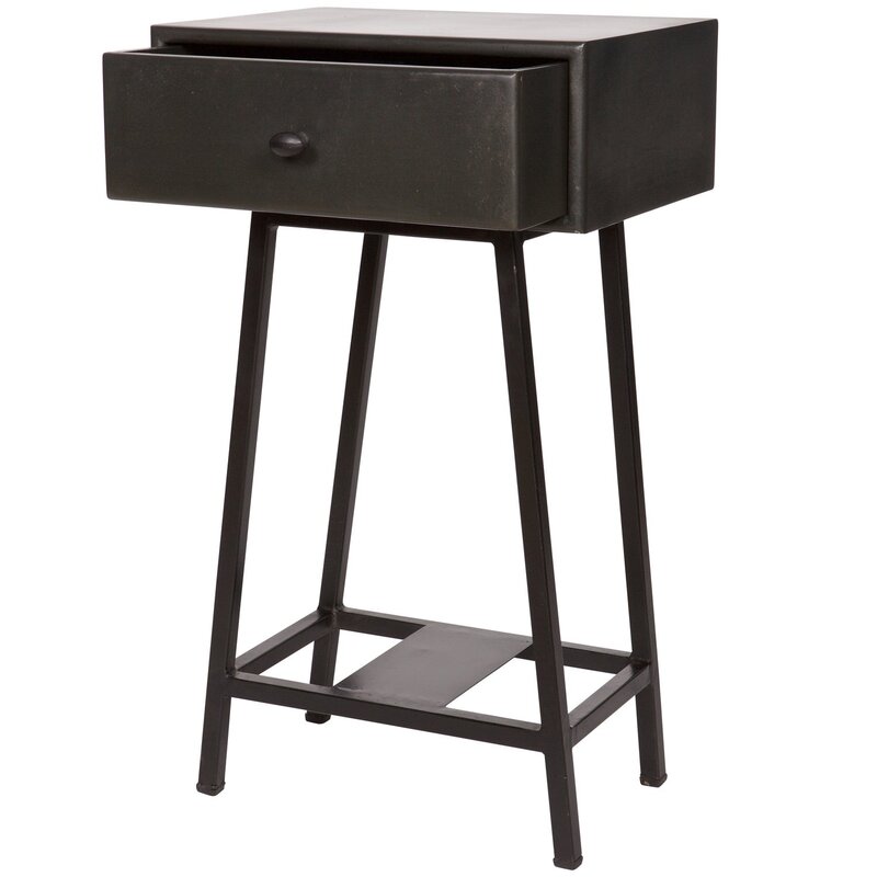 WOOOD-collectie SKYBOX SIDETABLE MANGOHOUT/METAAL ZWART