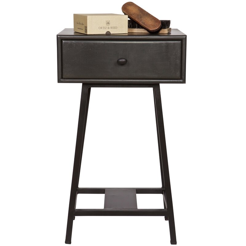 WOOOD-collectie SKYBOX SIDETABLE MANGOHOUT/METAAL ZWART