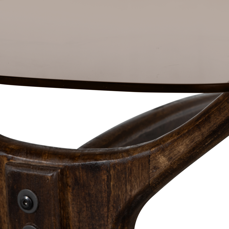 WOOOD-collectie FLASH SALONTAFEL MANGOHOUT/GLAS WALNOOT