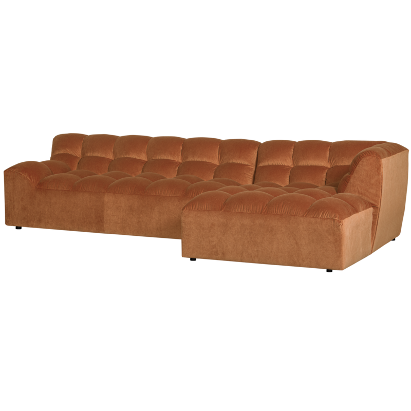 WOOOD-collectie ALLURE CHAISE LONGUE RECHTS VELVET TERRA