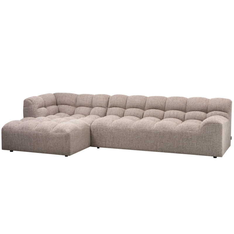 WOOOD-collectie ALLURE CHAISE LONGUE LINKS GEWEVEN STOF BRUIN MELANGE