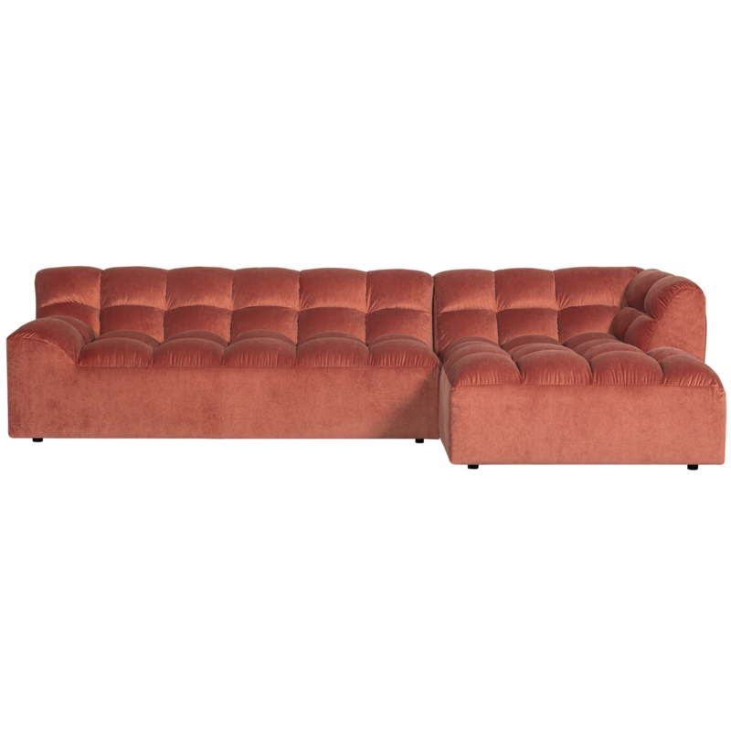 WOOOD-collectie ALLURE CHAISE LONGUE RECHTS VELVET BLUSH