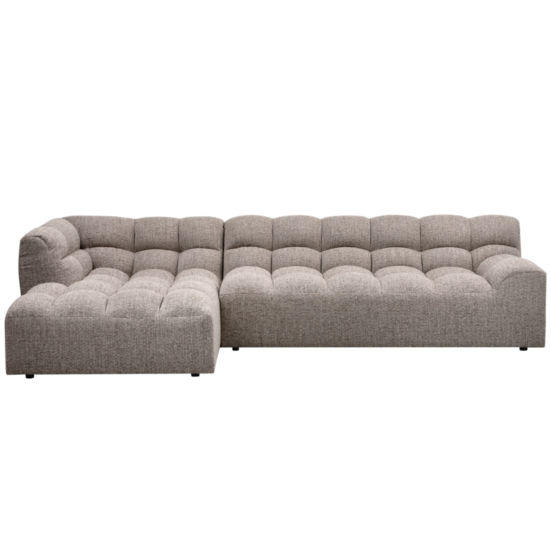 WOOOD-collectie ALLURE CHAISE LONGUE LINKS GEWEVEN STOF KLEI MELANGE