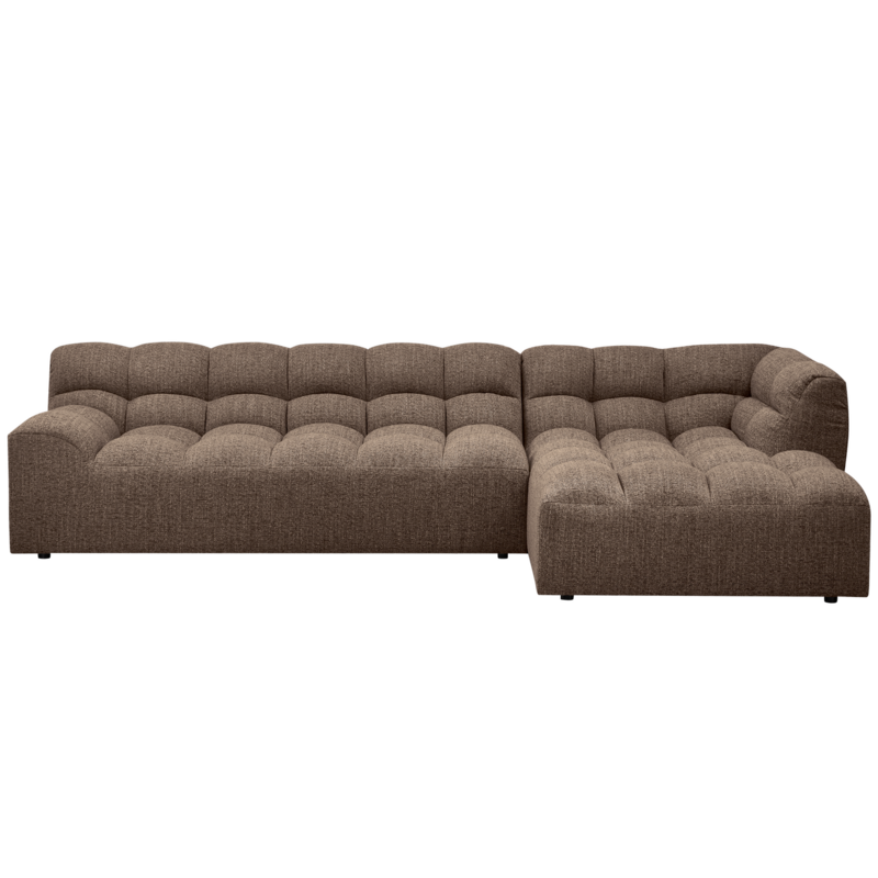 WOOOD-collectie ALLURE CHAISE LONGUE RECHTS GEWEVEN STOF DONKERBRUIN MELANGE