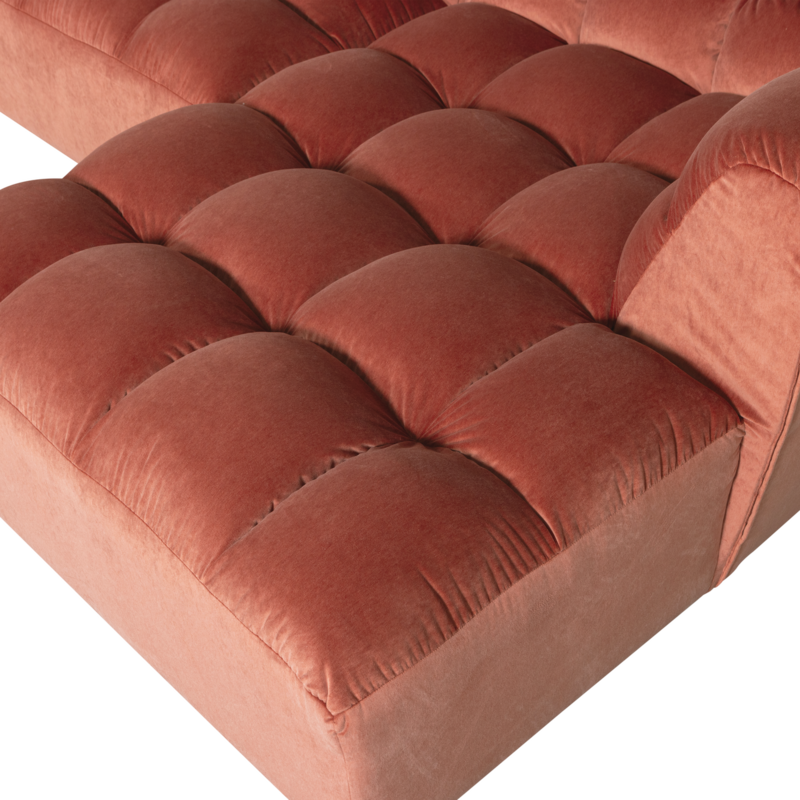 WOOOD-collectie ALLURE CHAISE LONGUE RECHTS VELVET BLUSH