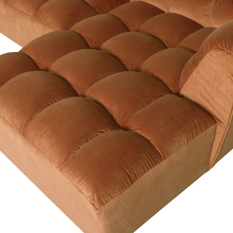 WOOOD-collectie ALLURE CHAISE LONGUE RECHTS VELVET TERRA