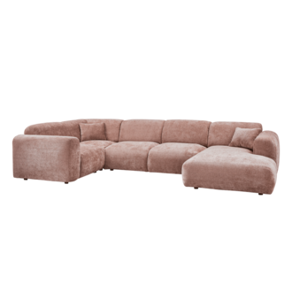 WOOOD CLOUD HOEKBANK LINKS CHENILLE TAUPE/ROZE [fsc]