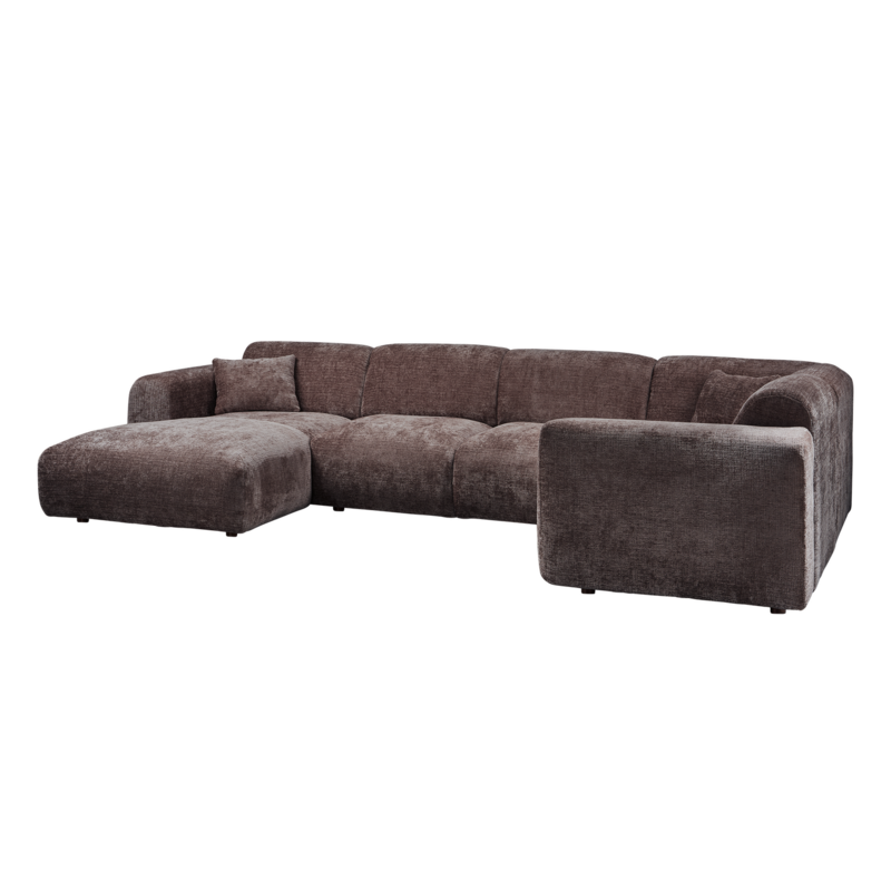 WOOOD-collectie CLOUD HOEKBANK RECHTS CHENILLE WARMBRUIN [fsc]