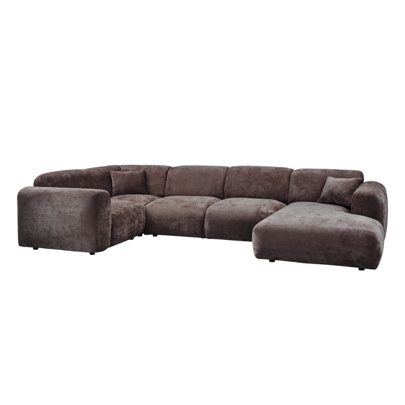 WOOOD-collectie CLOUD HOEKBANK LINKS CHENILLE WARMBRUIN [fsc]