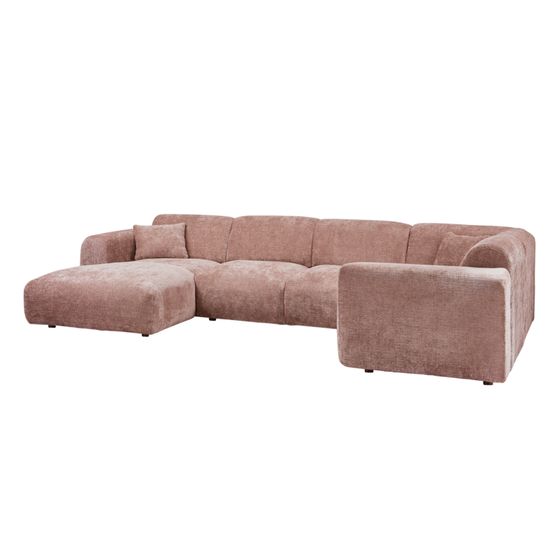 WOOOD-collectie CLOUD HOEKBANK RECHTS CHENILLE TAUPE/ROZE [fsc]