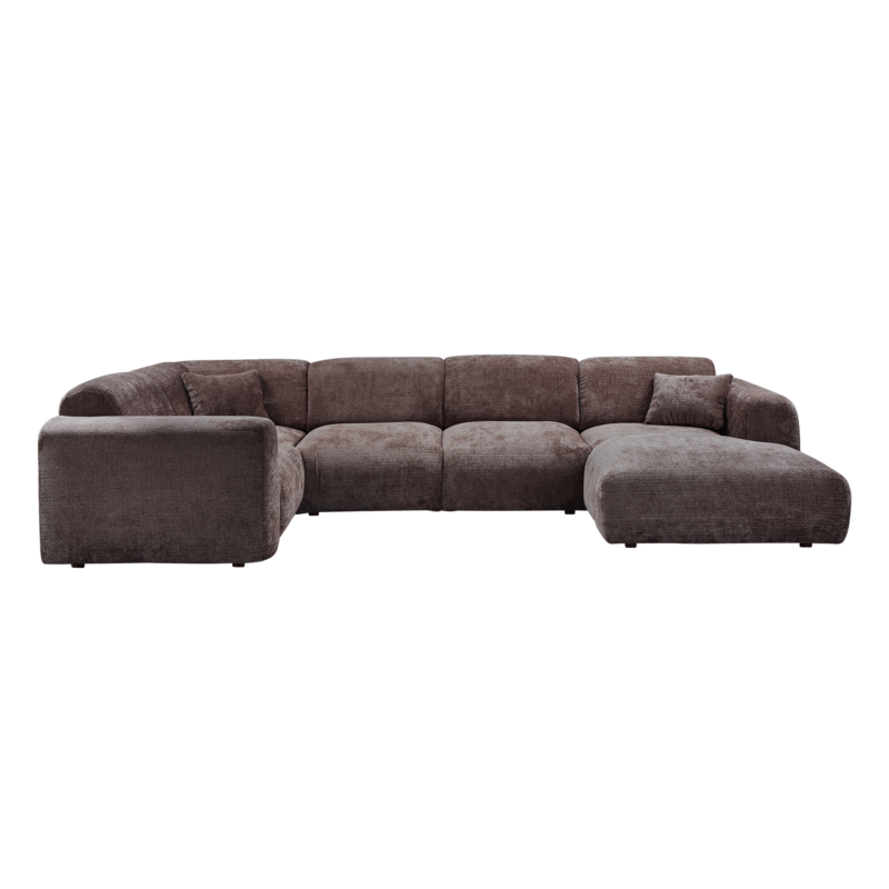 WOOOD-collectie CLOUD HOEKBANK LINKS CHENILLE WARMBRUIN [fsc]
