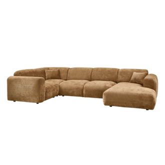 WOOOD CLOUD HOEKBANK LINKS CHENILLE HONINGGEEL [fsc]