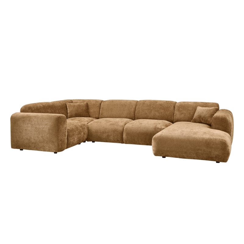 WOOOD-collectie CLOUD HOEKBANK LINKS CHENILLE HONINGGEEL [fsc]