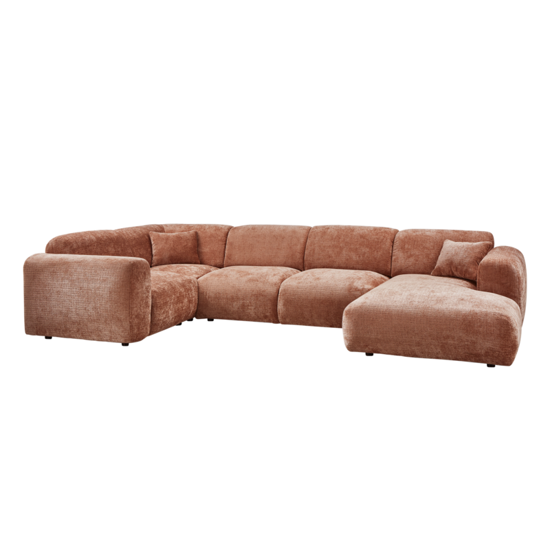 WOOOD-collectie CLOUD HOEKBANK LINKS CHENILLE TERRA [fsc]