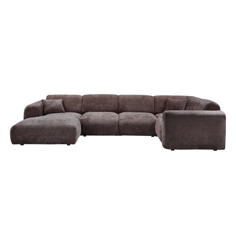 WOOOD-collectie CLOUD HOEKBANK RECHTS CHENILLE WARMBRUIN [fsc]