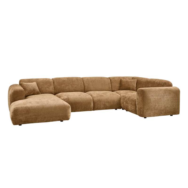 WOOOD-collectie CLOUD HOEKBANK RECHTS CHENILLE HONINGGEEL [fsc]