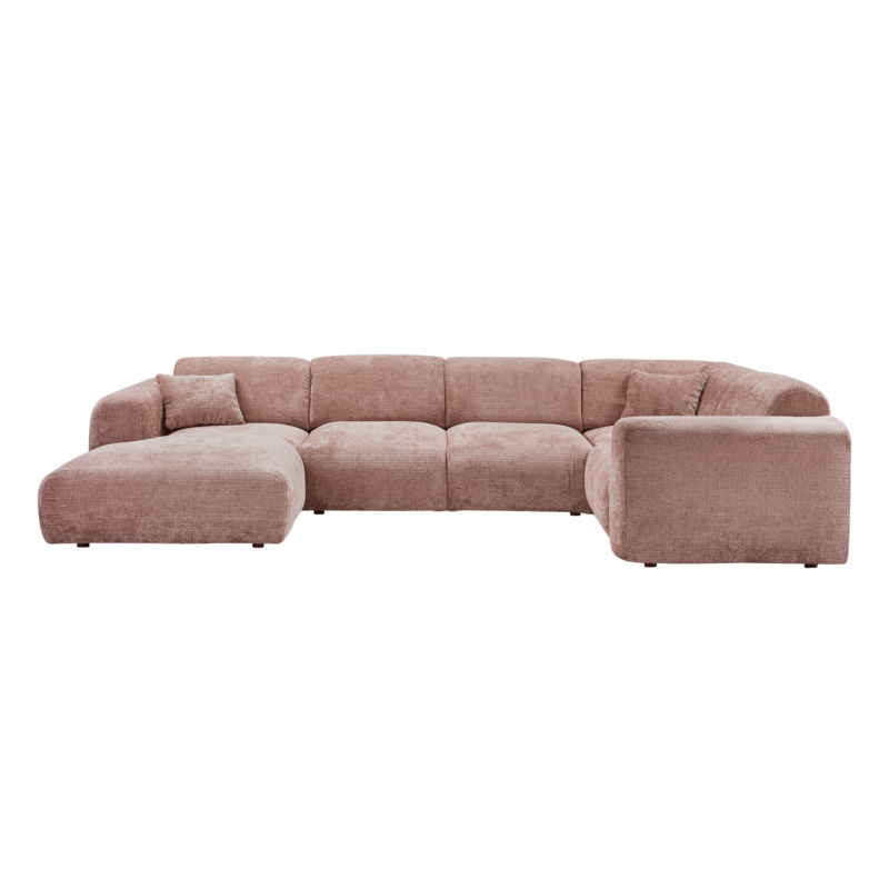 WOOOD-collectie CLOUD HOEKBANK RECHTS CHENILLE TAUPE/ROZE [fsc]