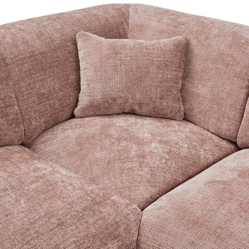 WOOOD-collectie CLOUD HOEKBANK LINKS CHENILLE TAUPE/ROZE [fsc]