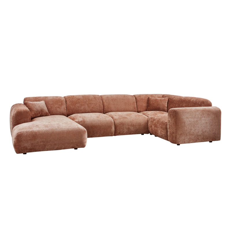 WOOOD-collectie CLOUD HOEKBANK RECHTS CHENILLE TERRA [fsc]