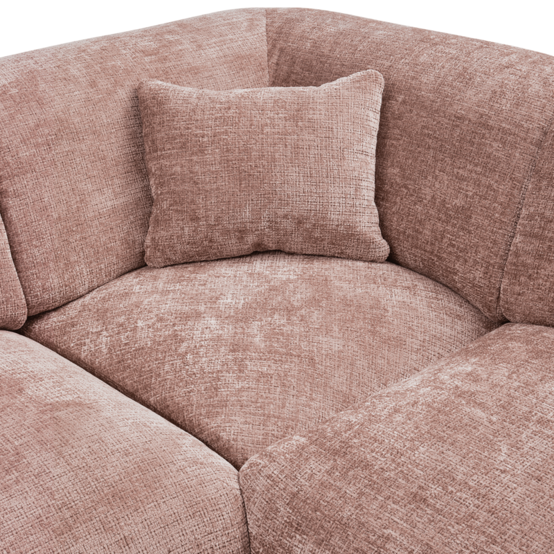 WOOOD-collectie CLOUD HOEKBANK RECHTS CHENILLE TAUPE/ROZE [fsc]