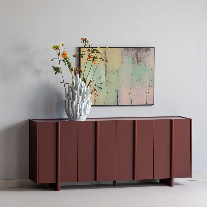 WOOOD-collectie BASU DRESSOIR GRENEN BORDEAUXROOD [fsc]