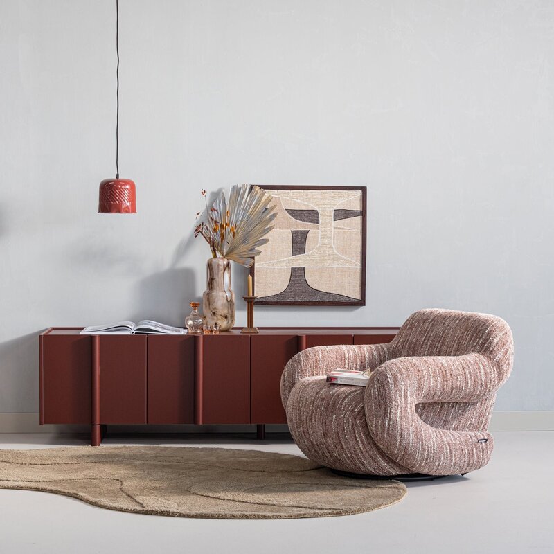 WOOOD-collectie BASU TV MEUBEL 200 CM GRENEN BORDEAUXROOD [fsc]