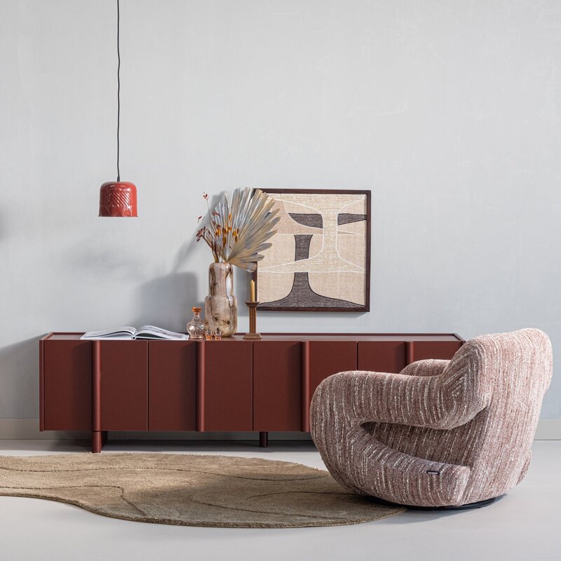 WOOOD-collectie BASU TV MEUBEL 200 CM GRENEN BORDEAUXROOD [fsc]