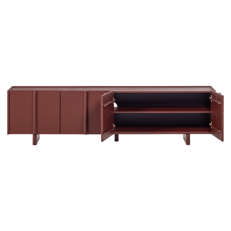 WOOOD-collectie BASU TV MEUBEL 200 CM GRENEN BORDEAUXROOD [fsc]