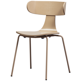 WOOOD FORM HOUTEN STOEL MET METALEN POOT ZAND (set of 2)