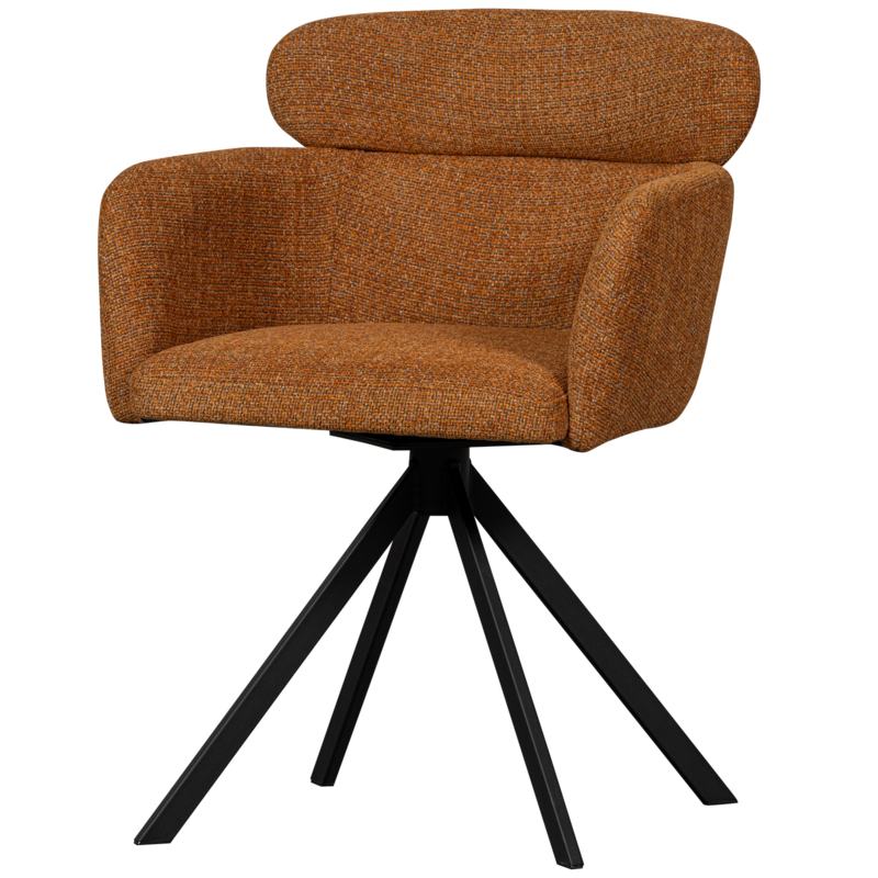 WOOOD-collectie FENNE DRAAIBARE EETKAMERSTOEL GEWEVEN STOF GINGER (set of 2)