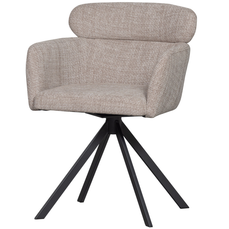 WOOOD-collectie FENNE DRAAIBARE EETKAMERSTOEL GEWEVEN STOF NATUREL (set of 2)