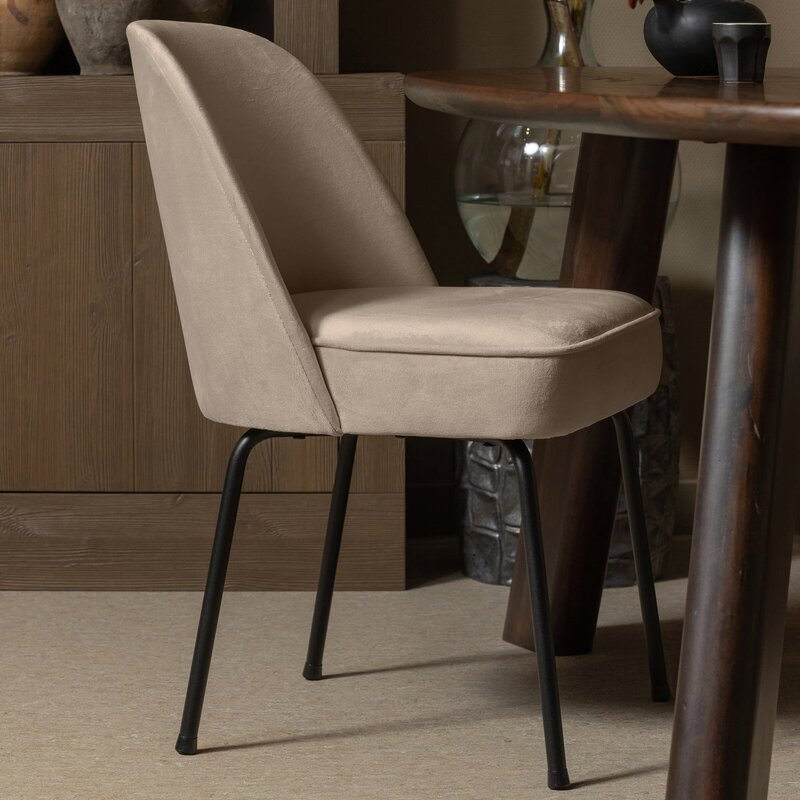 WOOOD-collectie VOGUE EETKAMERSTOEL VELVET KHAKI (set of 2)