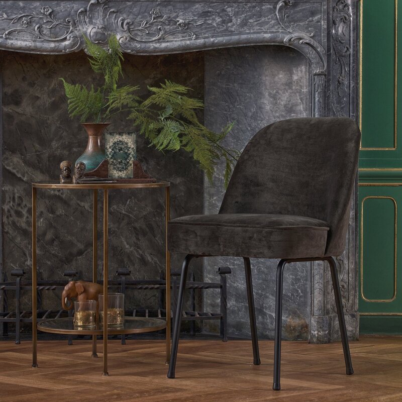 WOOOD-collectie VOGUE EETKAMERSTOEL VELVET DONKERGROEN (set of 2)
