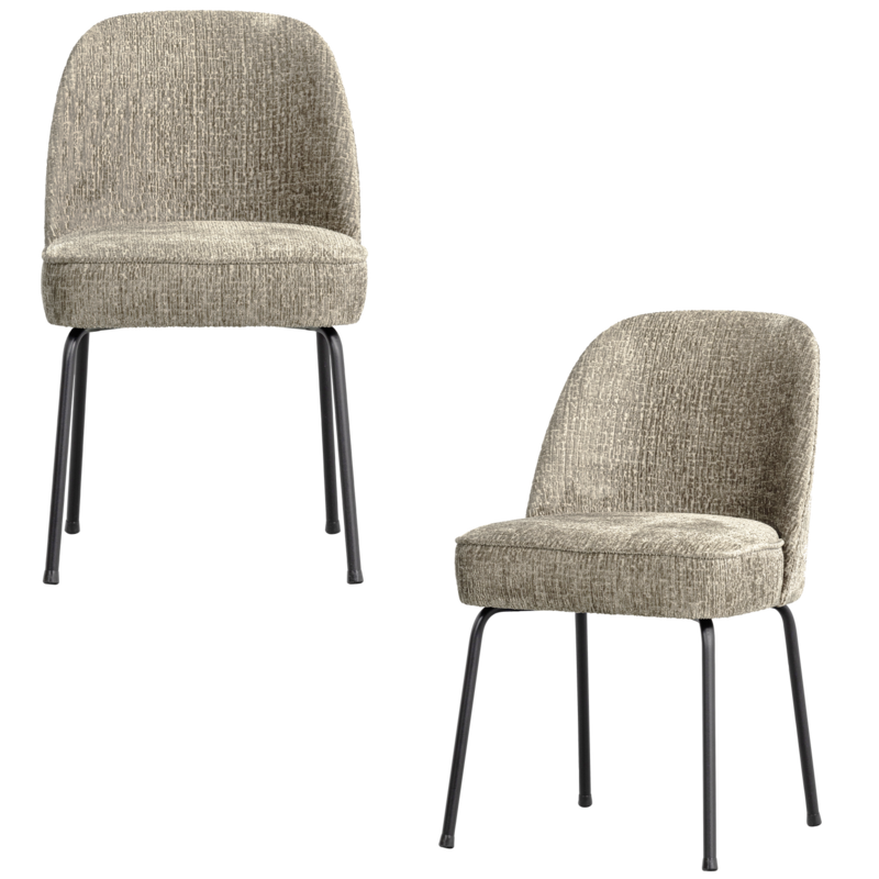 WOOOD-collectie VOGUE EETKAMERSTOEL STRUCTURE VELVET WHEATFIELD (set of 2)
