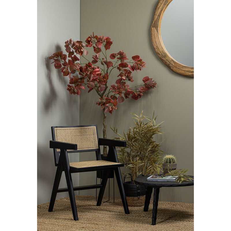 WOOOD-collectie GUNN EETKAMERSTOEL RATTAN/HOUT ZWART