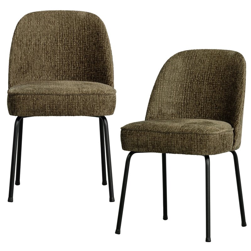 WOOOD-collectie VOGUE EETKAMERSTOEL STRUCTURE VELVET BONSAI (set of 2)
