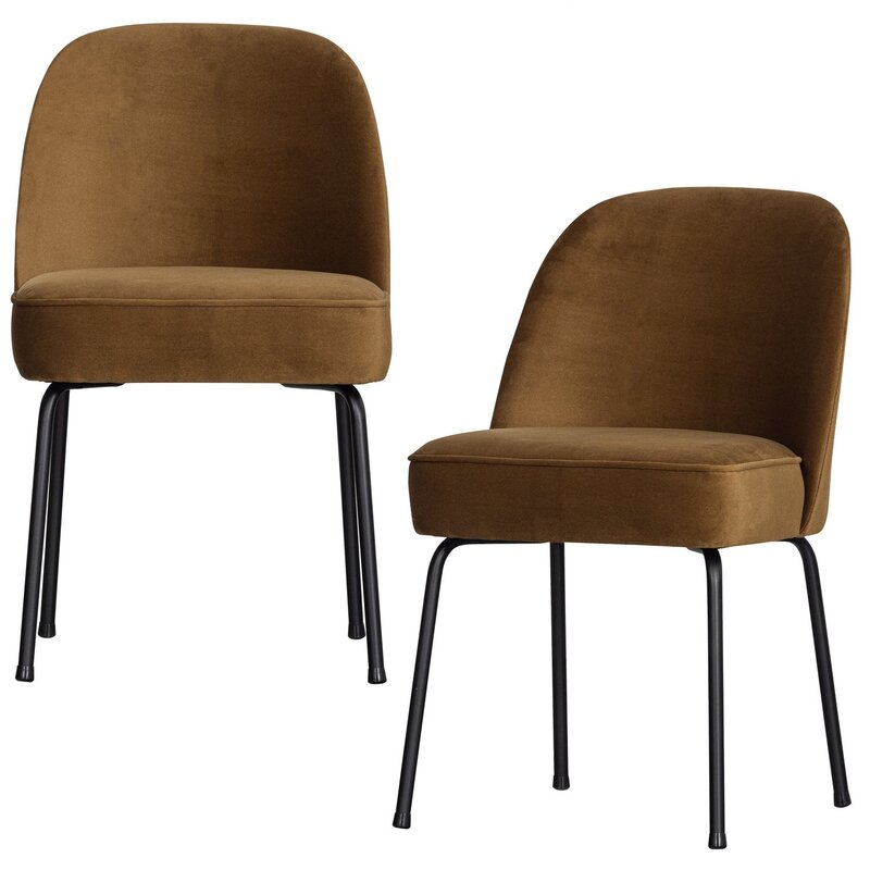 WOOOD-collectie VOGUE EETKAMERSTOEL VELVET HONINGGEEL (set of 2)