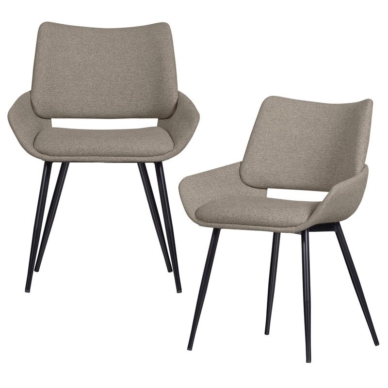 WOOOD-collectie PARADE EETKAMERSTOEL MELANGE STOF ZAND (set of 2)