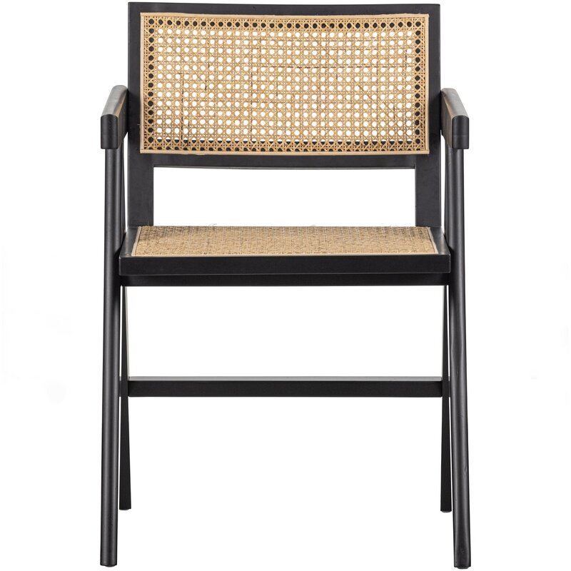 WOOOD-collectie GUNN EETKAMERSTOEL RATTAN/HOUT ZWART