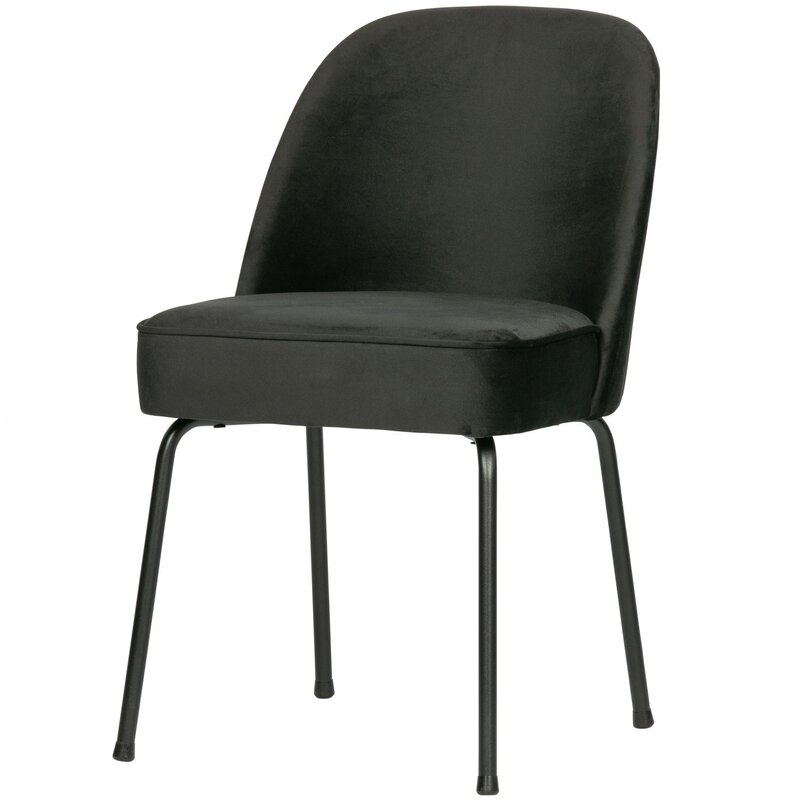 WOOOD-collectie VOGUE EETKAMERSTOEL VELVET ZWART (set of 2)