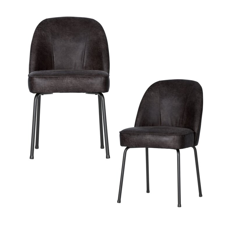 WOOOD-collectie VOGUE EETKAMERSTOEL ECOLEER ZWART (set of 2)