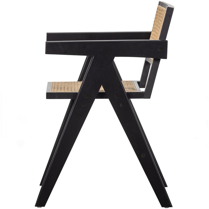 WOOOD-collectie GUNN EETKAMERSTOEL RATTAN/HOUT ZWART