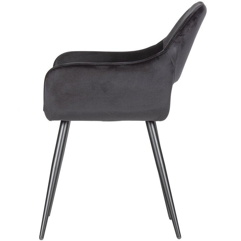 WOOOD-collectie JELLE STOEL VELVET ZWART - SET VAN 2