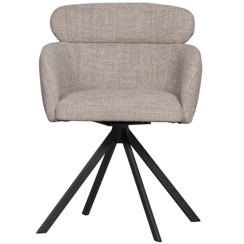 WOOOD-collectie FENNE DRAAIBARE EETKAMERSTOEL GEWEVEN STOF NATUREL (set of 2)