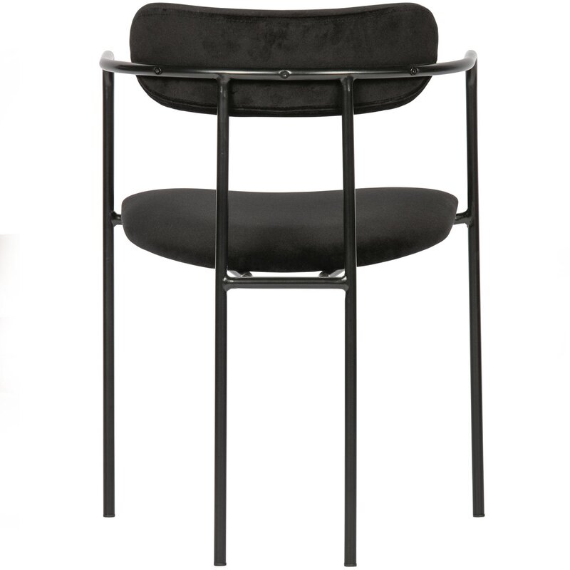 WOOOD-collectie IVY EETKAMERSTOEL VELVET ZWART