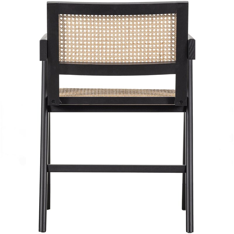 WOOOD-collectie GUNN EETKAMERSTOEL RATTAN/HOUT ZWART